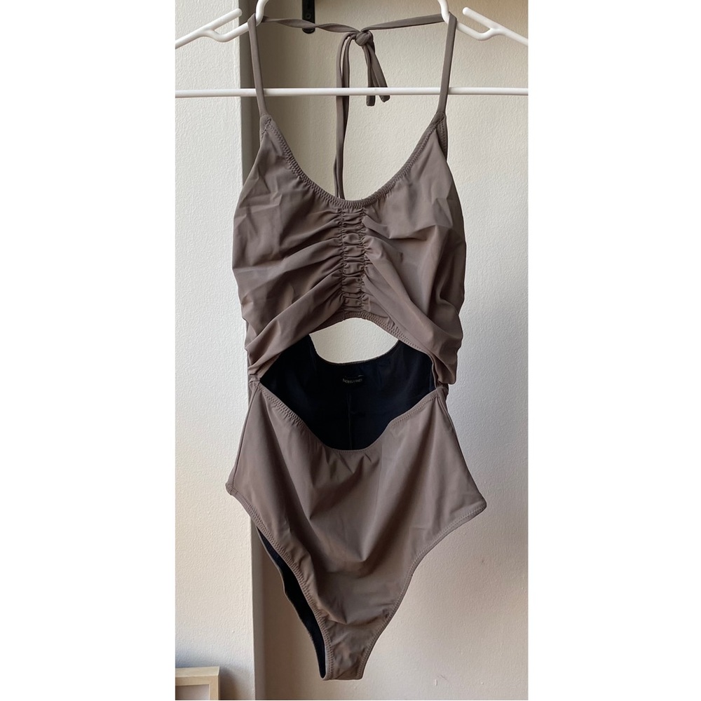 Rachel Comey Taupe One-Piece Swimsuit with Cutout